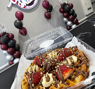 Fluffy Waffles Served at Cakes N Shakes Port Glasgow